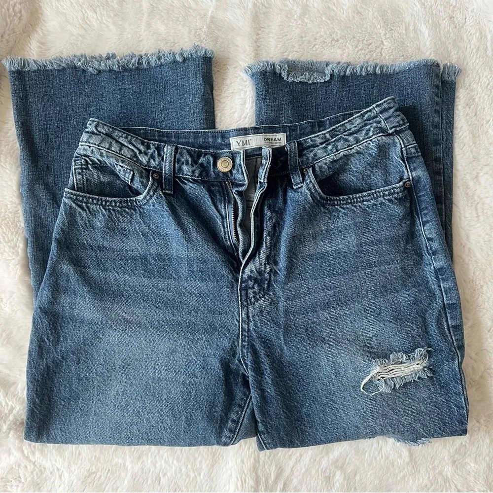 Cropped ankle flare jeans